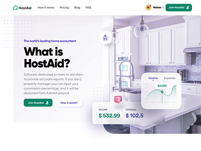 HostAid – Manage rental properties animation app app design branding card cards charts design hero section illustration landing page light neumorphism property real estate typography ui uidesign ux