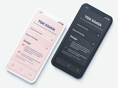 TDK - Dictionary App Concept app concept dark mode design dictionary home home screen ios iphone mobile neomorphic neomorphism ui