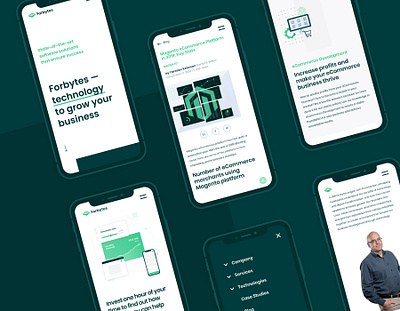Mobile version Forbytes homepage branding business design ecommerce lviv magento minimalism mobile ui ui