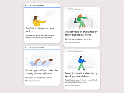 Google Health – Covid-19 self-assessment branding covid covid 19 covid 19 covid19 drawing flat illustration google google health illustration illustrator isolation lockdown mask pandemia pandemic self distancing ui vector virus