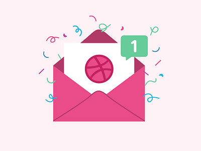 Dribbble invite confetti dribbble dribbble invite envelope giveaway invitation invitations invite dribbble invite giveaway letter notification one paper