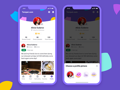 Tempat.com Profile Page app booking app coins mobile app my profile points profile profile page purple responsive website rewards ui ux
