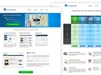 Blueteach Pro - Home & Pricing blueteach pro corporate website design home homepage photoshop pricing pricing page psd ui website website design