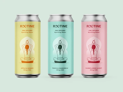 Sparkling Water Branding Concept beverage bottle branding can design cbd drink exercise fun healthy identity illustration lifestyle logo middle east minimal packaging summer water wellness yoga