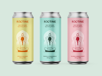 Sparkling Water Branding Concept beverage bottle branding can design cbd drink exercise fun healthy identity illustration lifestyle logo middle east minimal packaging summer water wellness yoga