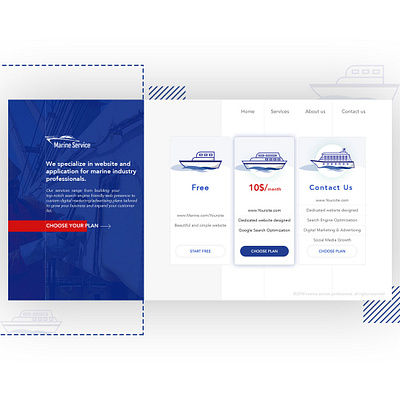 Marine Web Design blue creative design design designs marine plan price price table sea ui ux uxui web web design webdesign website