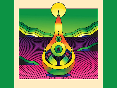 Pipe Dreams - Compadre album cover abstract album art album artwork album cover art direction color colour graphic illustration landscape music psychedelic retro surreal vector