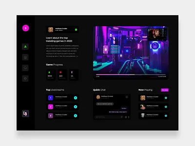 Cyberpunk gaming console (dark mode) adobe xd application console cyberpunk dark dark mode gaming interface ui uidaily ux web webdesigning