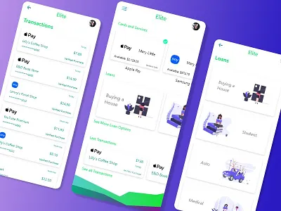 Elite Bank app concept design original design ui
