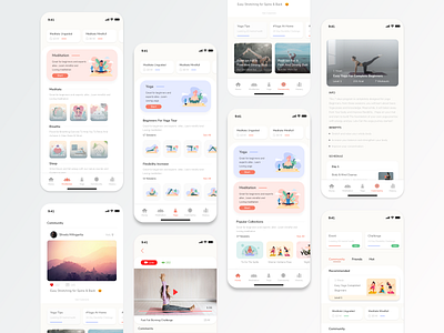 Meditation and Yoga App - Concept app design ios meditation app mobile app design ui ux yoga yoga app