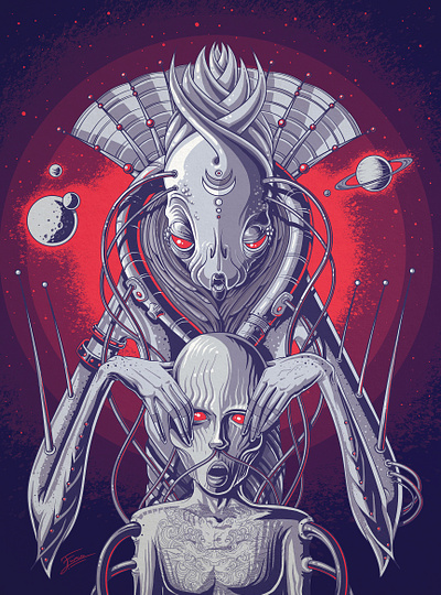 in my dreams she opens my eyes 2 alien art branding design dream illustration illustrator saartist southafrican vector