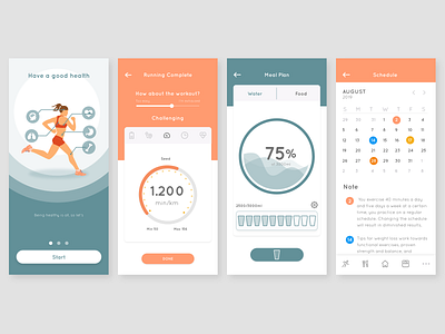 Fitness App UI app app design branding design fitness fitness app icon illustration interface ui uiux ux vector