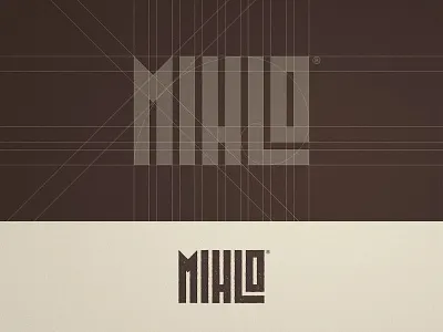 Mihlo - Wordmark Grid Design brand brand identity branding brown design golden spiral grid layout identity designer lettering lettermark logo logo design logomark logotype designer negative space ratio smart mark type art typography wordmark