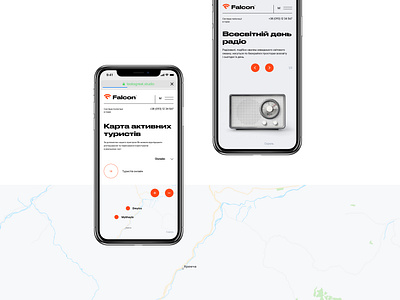 Falcon Website adaptation branding dailyui design gps interface map mobile radio signal space swiss swiss style tourist typography ui ux web website
