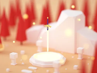 Excalibur 3d 3d art 3drender c4d cinema4d isometric isometric art isometric design lowpoly lowpoly3d lowpolyart octanerender photoshop