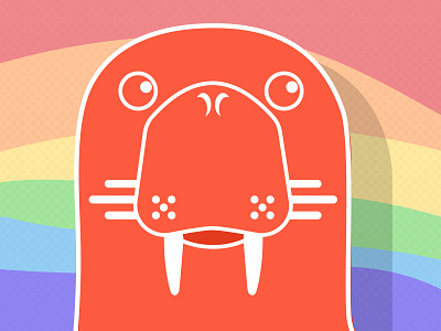 Pride 2020 (Walrus logo) colour design flag graphic design illustration lgbt lgbtq logo pastel pride pridemonth walrus waves