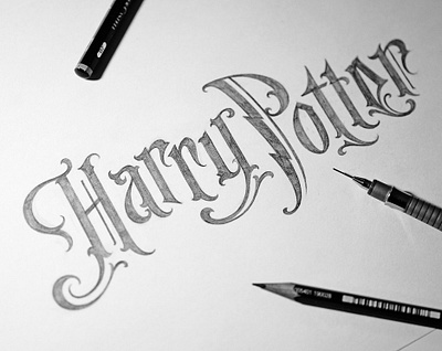 Harry Potter branding calligraphy hand lettering handlettering lettering logo logotype type typography vintage