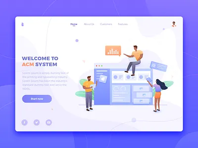 ACM system web design color design gradient illustration people ui webdesign