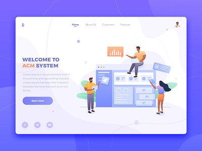 ACM system web design color design gradient illustration people ui webdesign