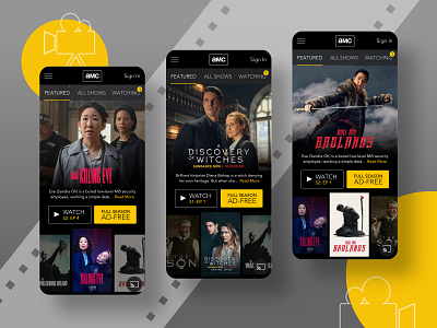 AMC Mobile Home Re-Design entertainment mobile app movies television ui design user testing ux design visual design