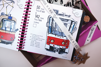 Prague in a box | guidebook branding design illustration