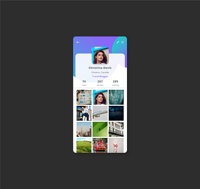 (4/n) My Profile Screen app app design appui design gradient design ui ui design uidesign