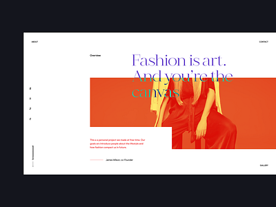 Fashion is art banner case study clean concept creative daily ui grid hero header layout minimal minimalist portfolio showcase side project typo typography ui user interface userinterface