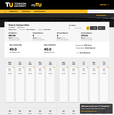 Towson Timesheets