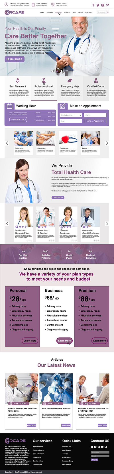 Drcare General Hospital clinic figma figma design figmadesign illustration medical medicine ui ux webdesign