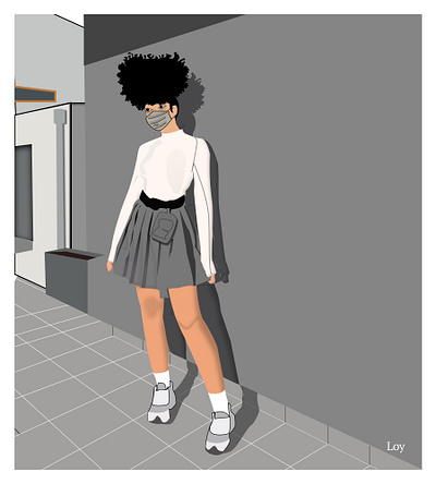 Afro Girl design illustration