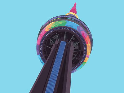 CN Tower explored in geometric art cn tower design geometric art icon illustration toronto vector