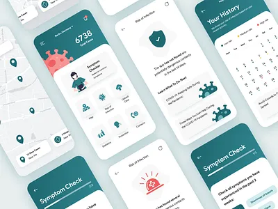 Virus Tracking App 2020 trend android app covid covid 19 covid 19 covid19 design flat healthcare ios medical medicine mobile product product design ui ux virus