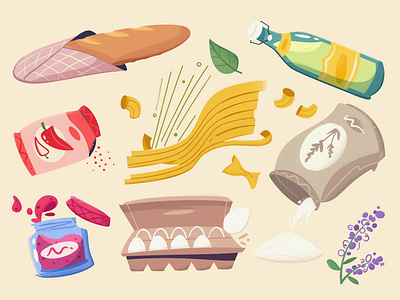 Grocery cartoon design farm food food illustration grocery illustration marketplace vector