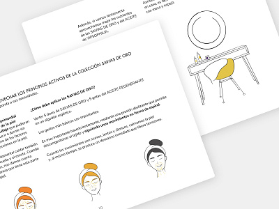 Illustrations for Yipsophilia brochure cosmetics flat illustration minimal mirror organic print tutorial