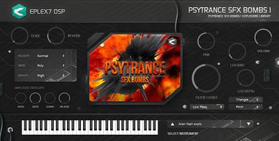 Psychedelic sound effects plug-in instrument Psytrance SFX bombs buttons dj instrument knobs music music software psychedelic psytrance sound design sound effects sounds trance