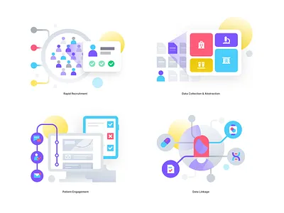 PicnicHealth Illustrations brand branding colorful cross data engagement fun icons illustrations logo medical patients picnichealth recruitment spot unfold vibrant