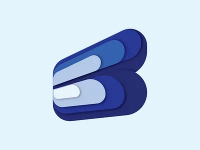 B Logo blue gradient illustration logo