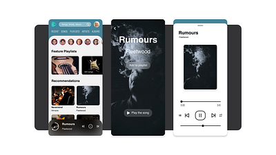 Redesign music app app color design font mobile ui