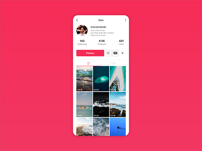 Daily UI #06 - User Profile - TikTok Redesign concept dailyui dailyui006 redesign redesign concept sketch socialmedia tiktok ui userinterface ux