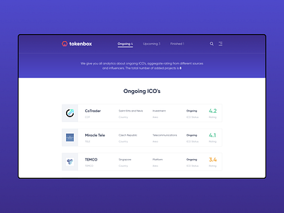 Tokenbox bitcoin blockchain crypto cryptocurrency design ethereum ui ux web website