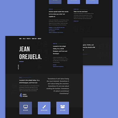 Portfolio Concept || Jean Orejuela design flat minimal modern typography ui web website