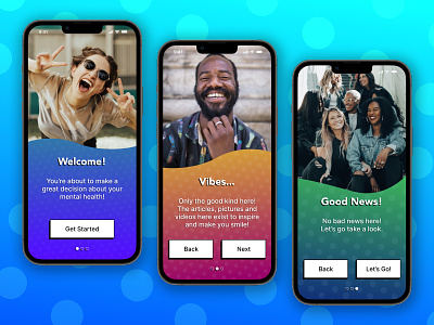 Onboarding for Good Vibes app daily ui design mobile ui ux