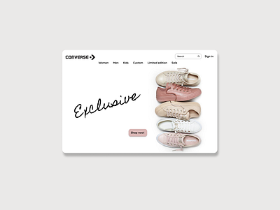 Converse shoes web design concept branding design minimal ui ux web website