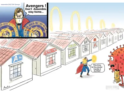 doctor strange vs corona cartoon
