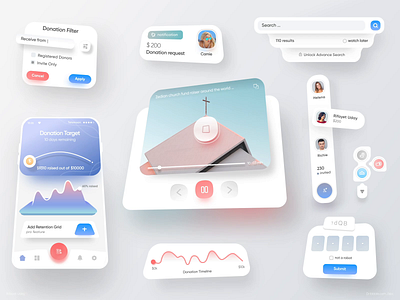 Donate UI KIT Interaction animation apple dashboard design donation fund raiser google illustration interaction design material design mograph motion design product design typography uber app web app webdesign website 图标 应用 设计