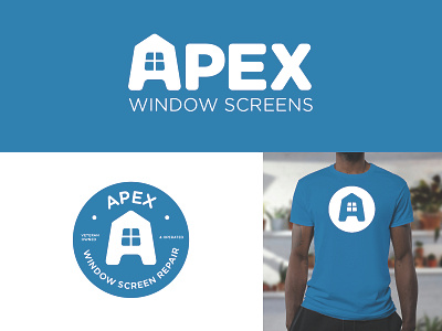 Apex Window Screens badge branding business design logo logodesign window screen