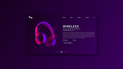 WIRELESS HEADPHONES headphone landing page ui ui design uidesign uiux webdesign