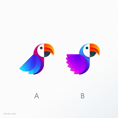 which one d you prefer? bird bird logo brand branding colorful cute design icon identity illustrator logo logodesign parrot logo simple