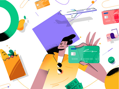 Character branding character character design creditcard design flat graphic illustration ui ux vector