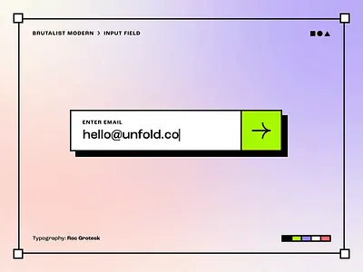 Input Field [Brutalist Modern] animation app design brutalist modern clean design system form field hard shadows icons input inputs interaction microinteraction modern neon green roc grotesk ui ui design uidesign uiux web design